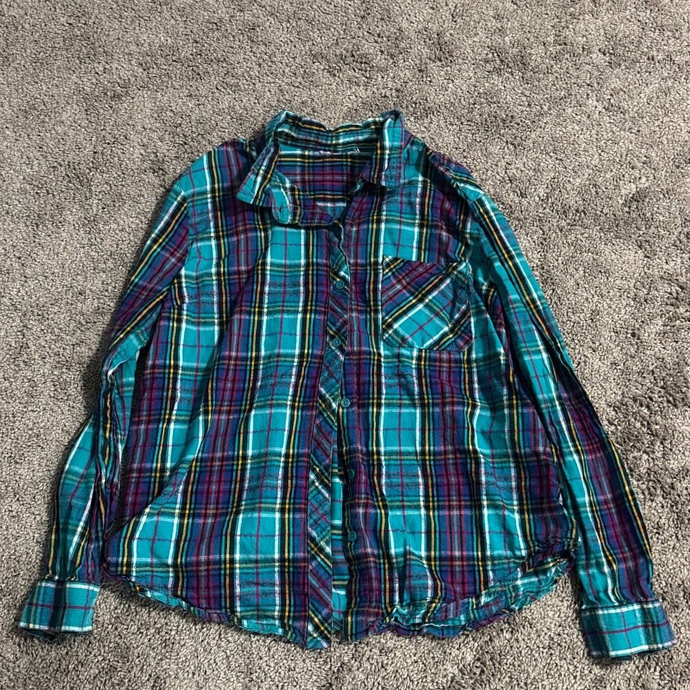 plaid button up